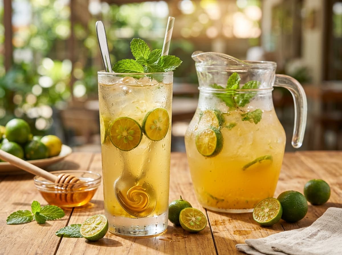 Fresh Ice-Cold Calamansi Honey Juice
