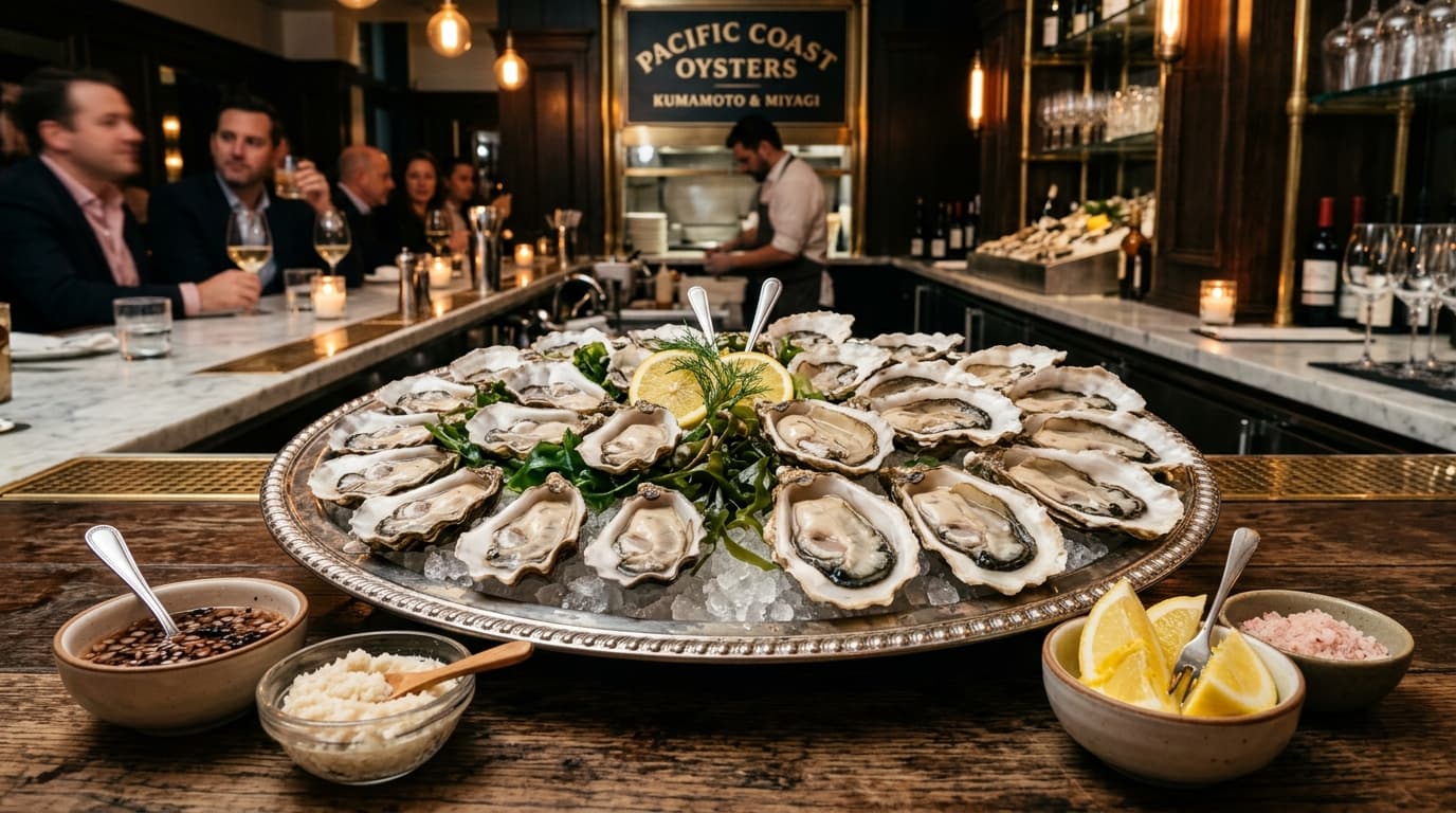 Dine-In Half-Dozen Shucked Kumamoto Oysters with Champagne Mignonette